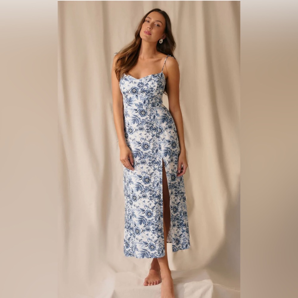 Park & Fifth Blue Floral Midi Dress